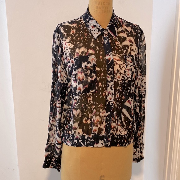 All Saints  Adeliza Wing Shirt in Black Size M - Picture 5 of 7